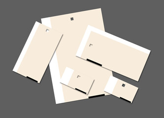 Set of envelope, letter and business card mockup.
