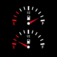 gasoline car scale on a black background.