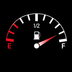 gasoline car scale on a black background.