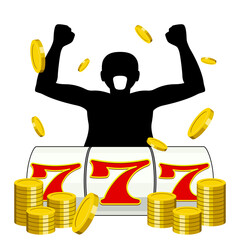 スロットのスリーセブンを揃えた男のアイコン