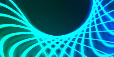 Neon colorful abstract design of light waves. Digital background with neon light glowing effect. Bright rays wallpaper.