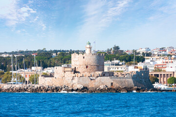 Fototapeta na wymiar Fort Saint Nicholas in Rhodes island, Greece.