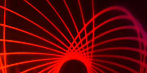 Neon colorful abstract design of light waves. Digital background with neon light glowing effect. Bright rays wallpaper.