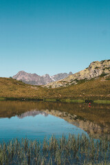 Fisher in a lake in Huez