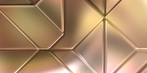 3D metallic panels texture. Colorful glossy abstract wallpaper. Geometric technological bright reflective background.