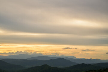 Fototapeta na wymiar Beautiful mountain in Thailand at sunset.