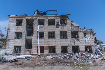 A Russian missile hit the building. Consequences of a Russian strike on peaceful civilian...