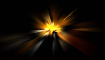 Obraz premium Explotion of glowing star. Dynamic colorful background image. Glow lights wallpaper. Vibrant template for your design.