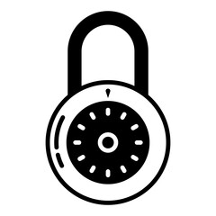 luxury padlock icon on transparent background