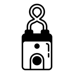 luxury padlock icon on transparent background