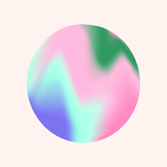 sphere with a background. Colorful round gradient element vector. Vector round gradient element with teal pink purple colors.