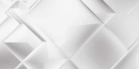 White 3d geometric background. Premium abstract wallpaper with dark elements. Exclusive design for poster, brochure, presentation, website. Trendy luxury minimalist design. Geometrical template.