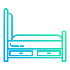 bed icon on transparent background
