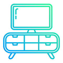 tv table icon on transparent background