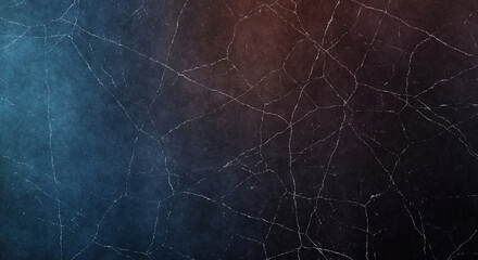 Cracked grunge background. Wallpaper with cracks and stains. Colorful scratched template. Texture and elements for your design. Gothic wall with distressed pattern.