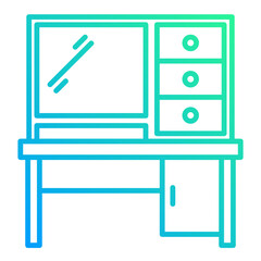makeup table icon on transparent background