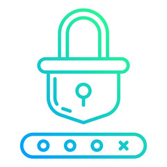 lock and password icon on transparent background