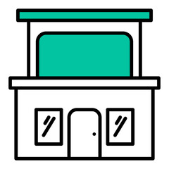 modern house icon on transparent background