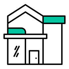 modern house icon on transparent background