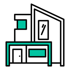 modern house icon on transparent background