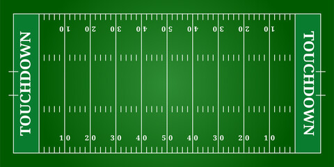 Obraz premium American football field, top view 
