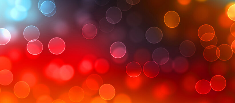 Conceptual lights wallpaper. Beautiful Abstract multicolored bokeh circles background with particles. Vibrant de-focused illustration with space to display your text or title.