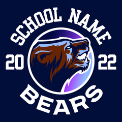 Bear mascot logo design vector with modern illustration concept style for badge, emblem and tshirt printing.
