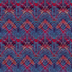 Seamless colorful Knitted fabric texture. Knit pattern background.