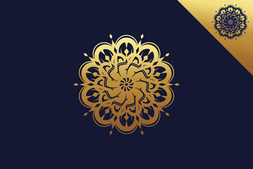 Luxury Gold Flower Logo. Vector illustration