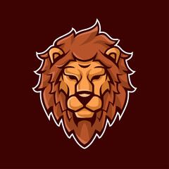 Obraz premium Lion Head Cartoon Mascot Illustration