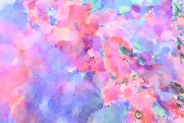 Modern brush strokes painting. Soft color painted illustration of soothing composition for poster, wall art, banner, card, book cover or packaging. Watercolor abstract painting with pastel colors.