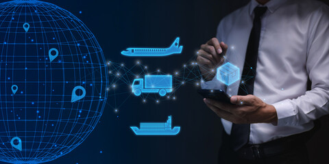 global logistics network distribution and transportation Ui, Smart logistics, Innovation future of...