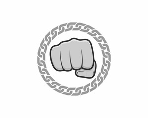 fist hand in the circle chain logo