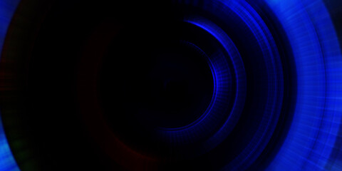 Glowing neon rotating lights. Glossy presentation design template. Photography camera concept. Abstract Background. Spinning rays of light. Motion conceptual wallpaper. Graphic digital illustration.