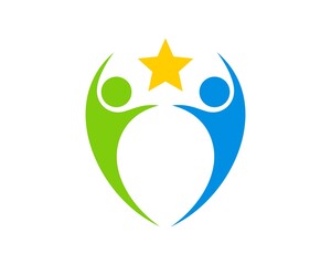 Two healthy people with star on the top