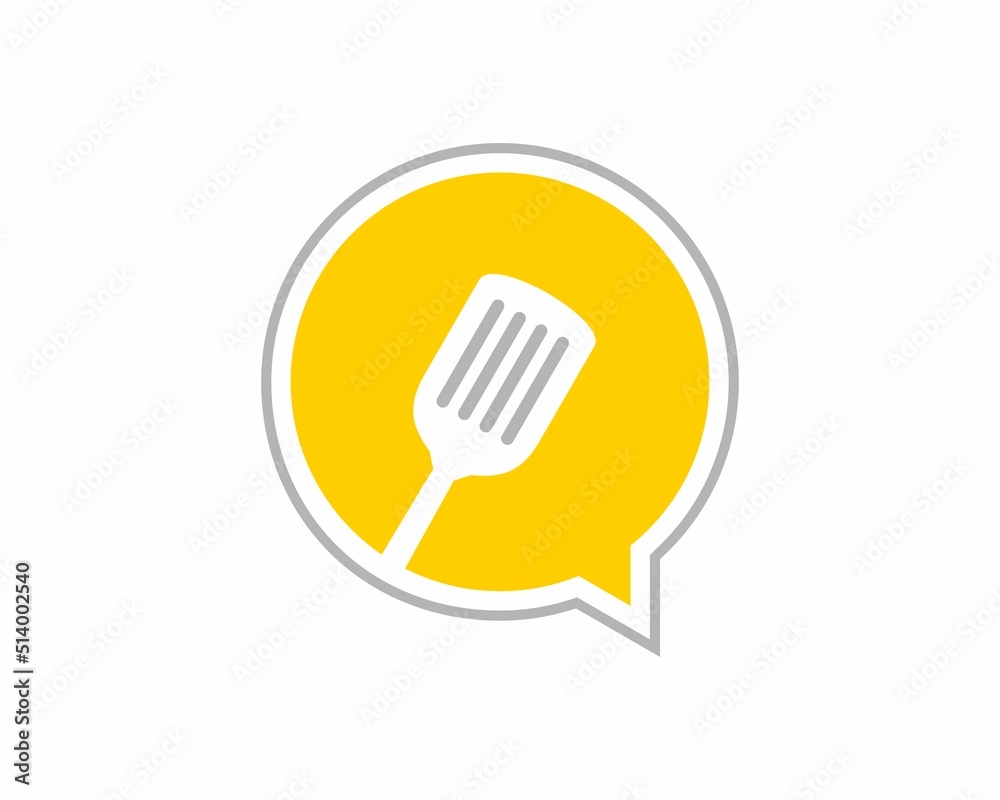 Canvas Prints Spatula silhouette inside the bubble chat logo