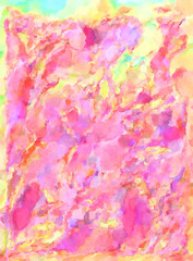 Modern brush strokes painting. Soft color painted illustration of soothing composition for poster, wall art, banner, card, book cover or packaging. Watercolor abstract painting with pastel colors.