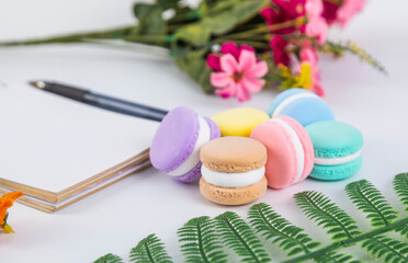 Colorful and delicious macaron cake