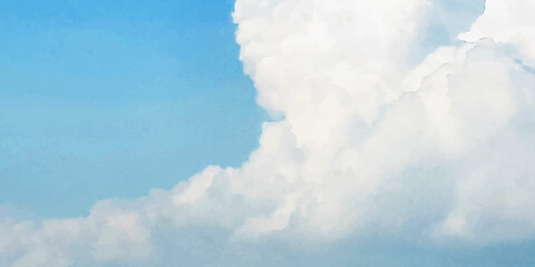 The blue sky with the white clouds in the sunny day of summer. Blue sky with soft white clouds and White clouds in a panoroma blue sky. Nature background