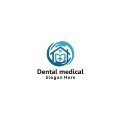 Dental medical logo design icon template