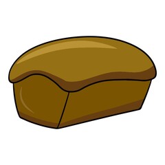 Rectangular loaf of bread, vector illustration in cartoon style