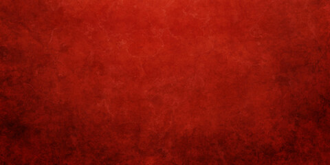 Red wall backdrop background with red faded border and old vintage grunge texture, marbled red painted background illustration for Christmas or valentines day.