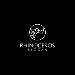 Rhinoceros logo design icon template