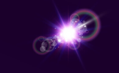 	
Bright beautiful star.Vector illustration of a light effect on a transparent background.	
