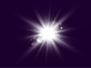 	
Bright beautiful star.Vector illustration of a light effect on a transparent background.	
