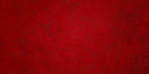 Red wall backdrop background with red faded border and old vintage grunge texture, marbled red painted background illustration for Christmas or valentines day.