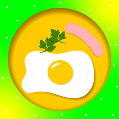 Postcard - paper scrambled eggs