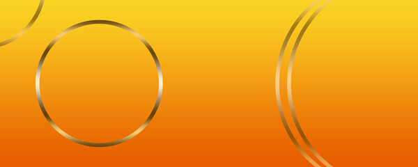 Abstract golden circles on light pastel banner