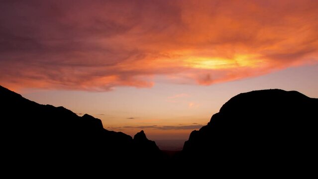 Beautiful Sunset Timelapse at the Window Overlook in Big Bend 4K