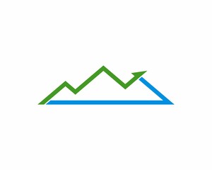Arrow growth up in the mountain logo